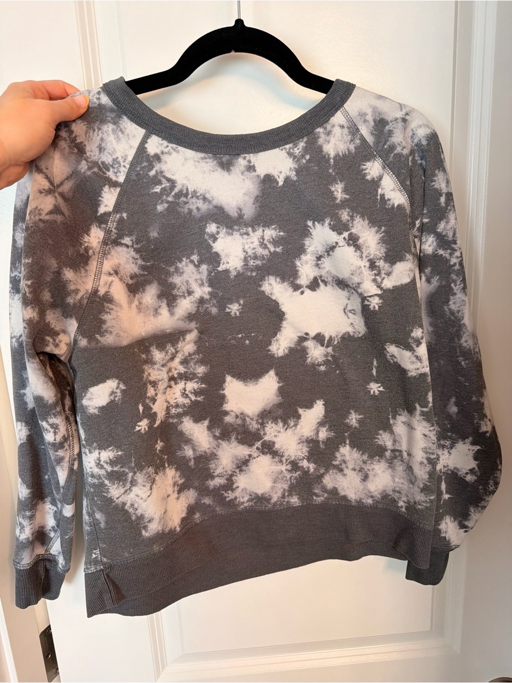 Grayson Threads Charcoal and White Tie-Dye Crewneck